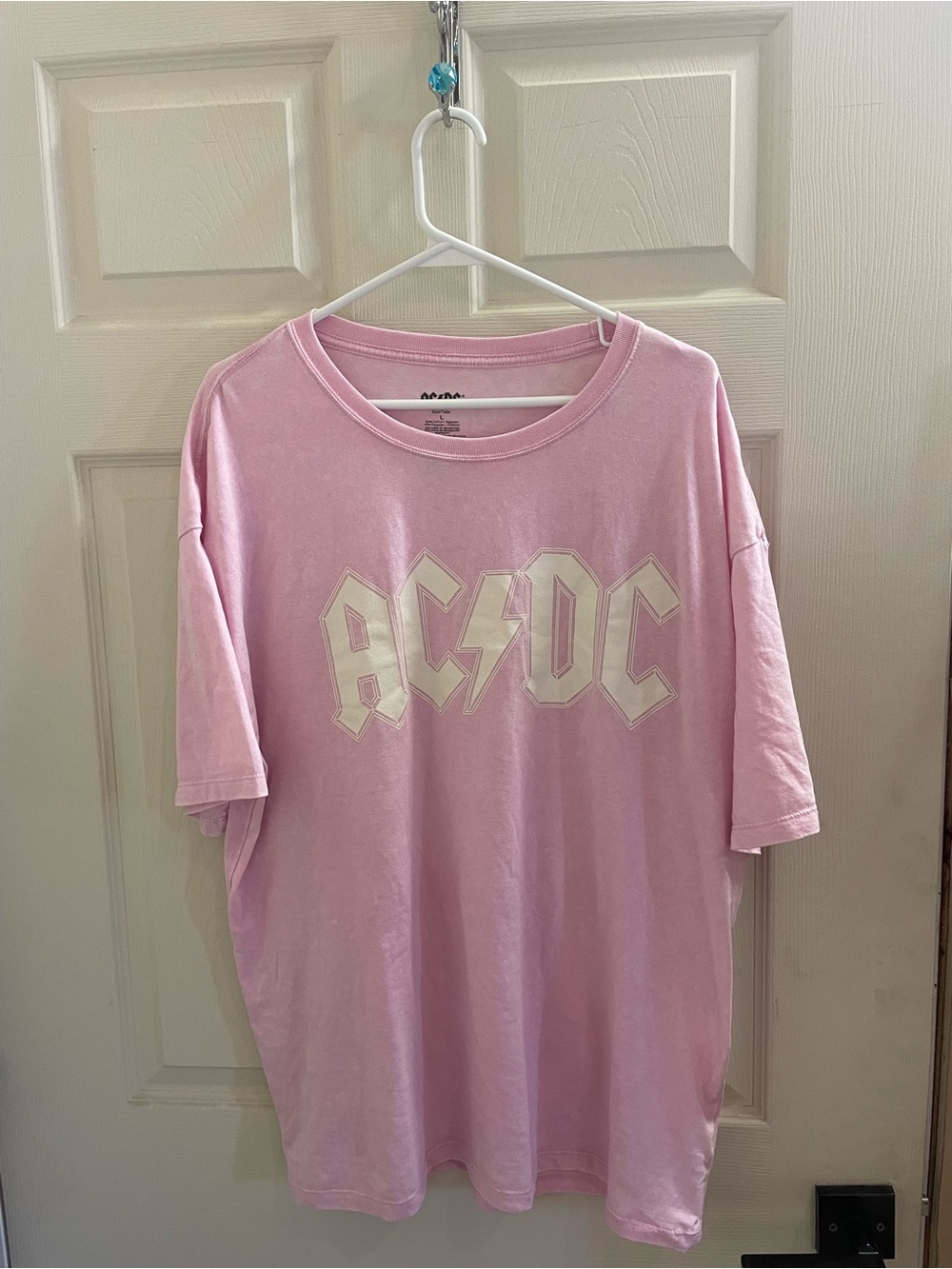 AC/DC Light Pink Crew Neck Band Tee